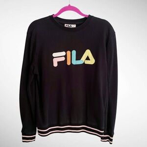 FILA Logo Pullover Sweatshirt Long-Sleeve Crewneck